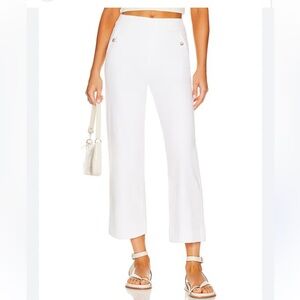 SPANX White Twill Cropped Wide Leg Pant | L